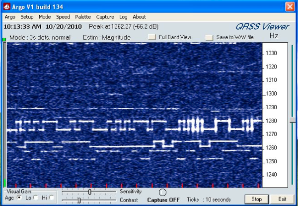 N8YE capture of QRSS signal from VA3STL